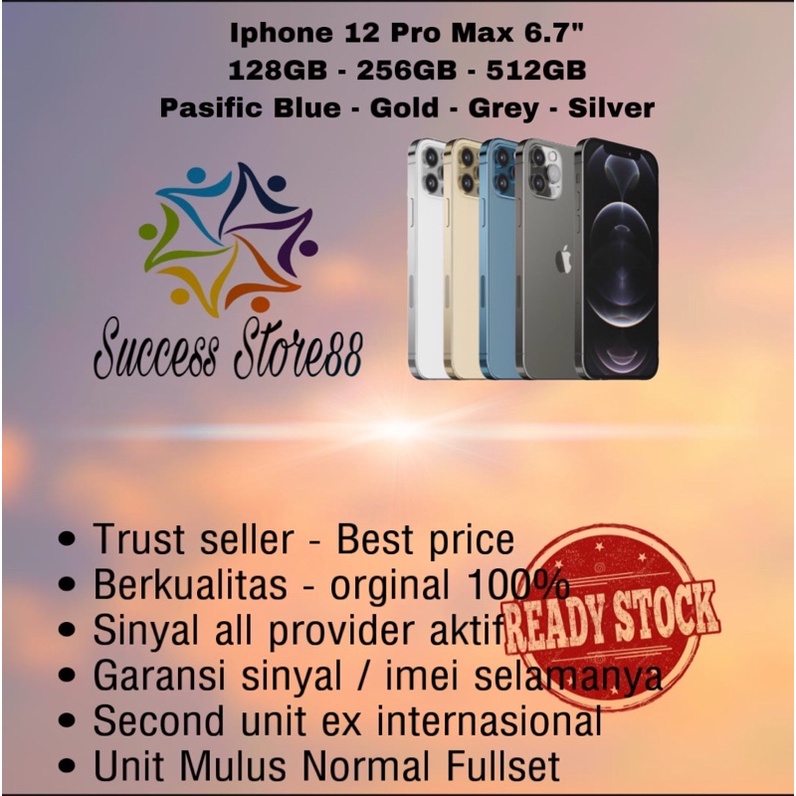 Iphone 12 Pro Max 128Gb / 256Gb / 512 Gb second fullset , original , mulus