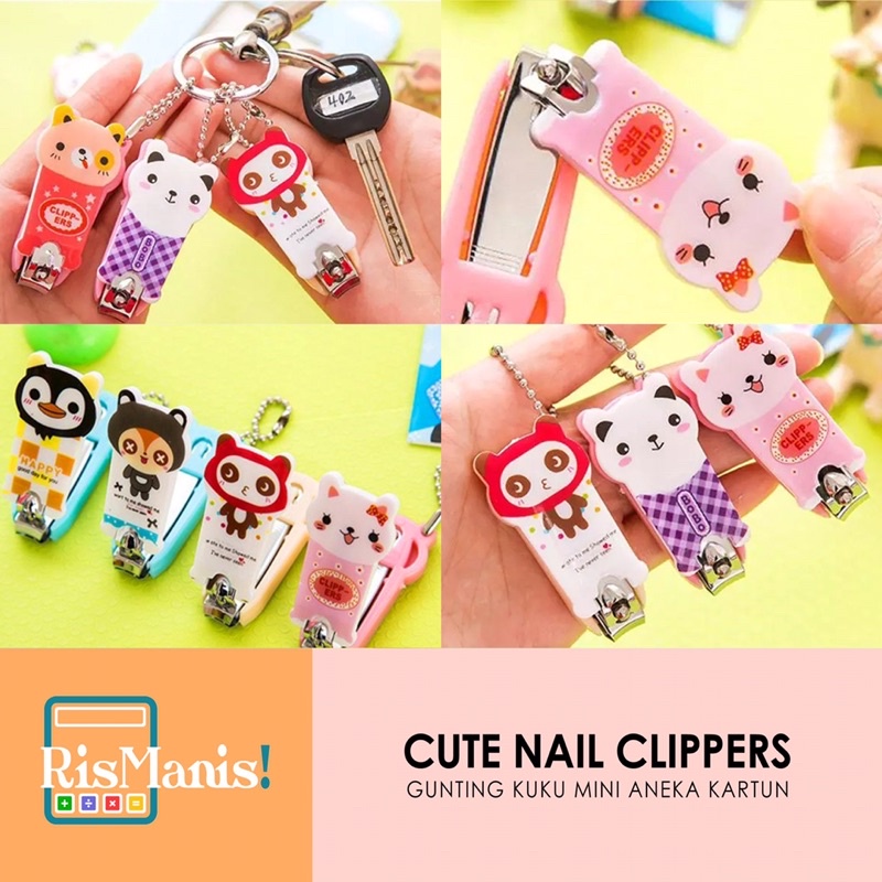 CUTE NAIL CLIPPERS Gunting Kuku Anak Karakter Kartun Imut Lucu Aneka Warna Pisau Tajam Aman Praktis