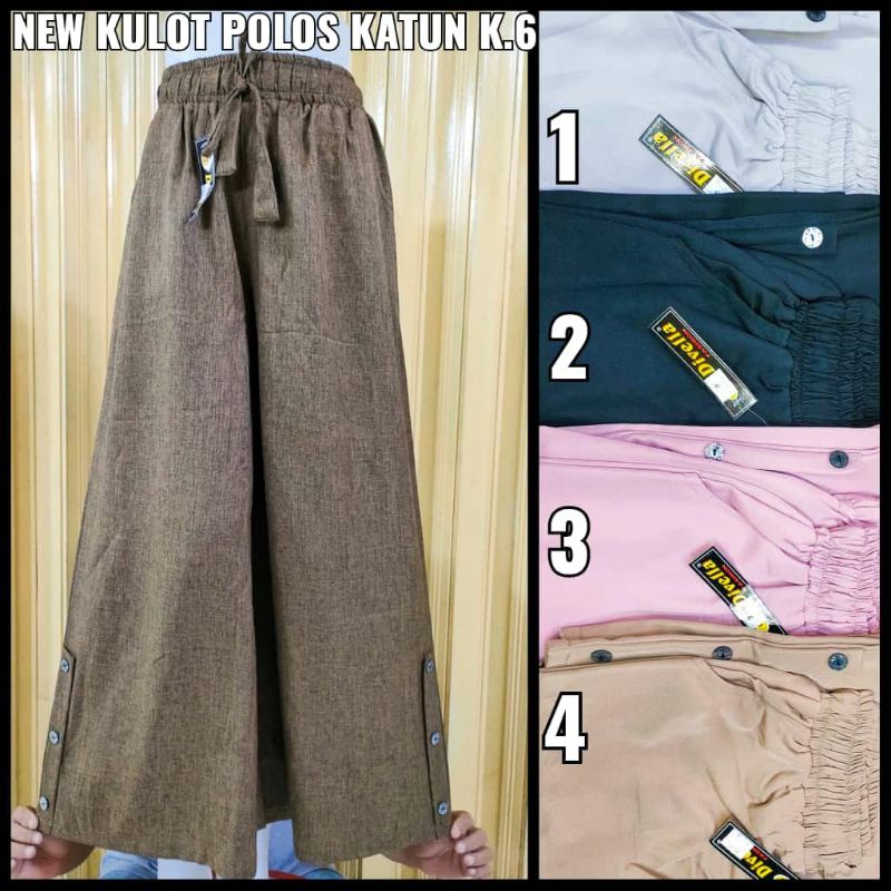 kulot polos katun kancing 6 by divela