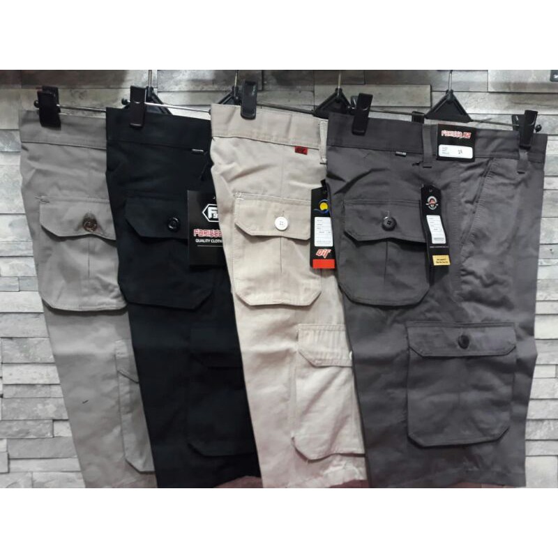 Celana kargo  pria PDL pendek katun twil tebal size 27-38
