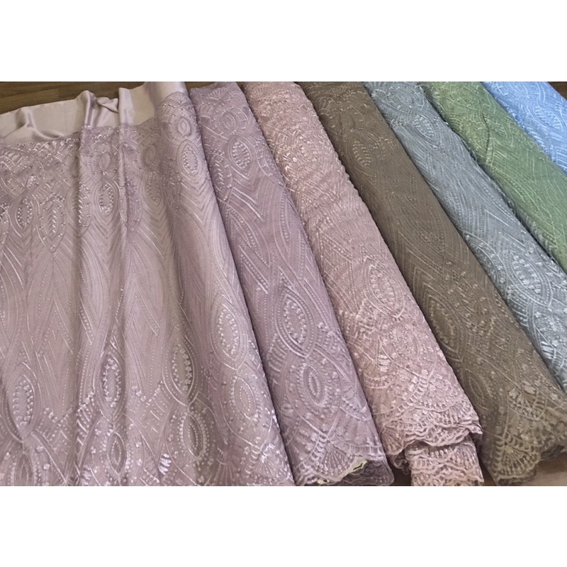 Bahan Kebaya Mewah Tile Elie Saab Elisab Exclusive warna Ungu Lilac