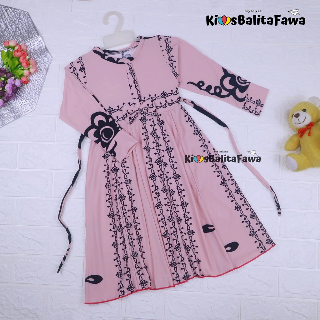 Gamis Pita Uk 3-4 Tahun / Gamis Anak Baju Murah Dress Muslim Ngaji Lengan Panjang Perempuan Cewek