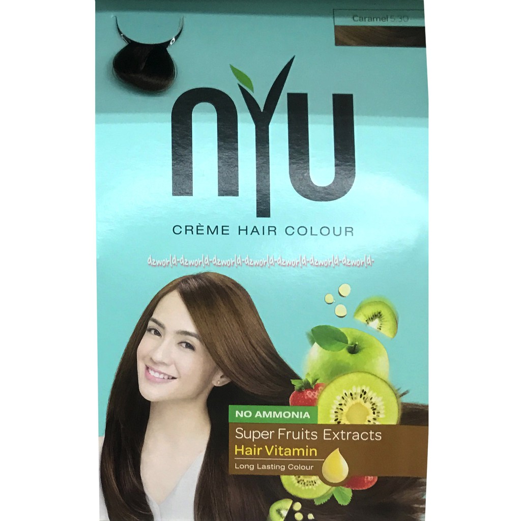 Cat Rambut Nyu Caramel 530 Pewarna Coklat Muda Super Fruit Extract