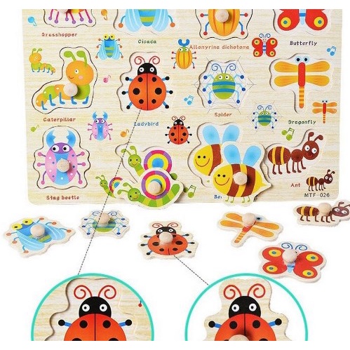 MAINAN EDUKASI ANAK PUZZLE KAYU KNOB BACKGROUND BERGAMBAR WOODEN TOYS MAINAN BALOK KAYU | FADHILAH SHOP BJB