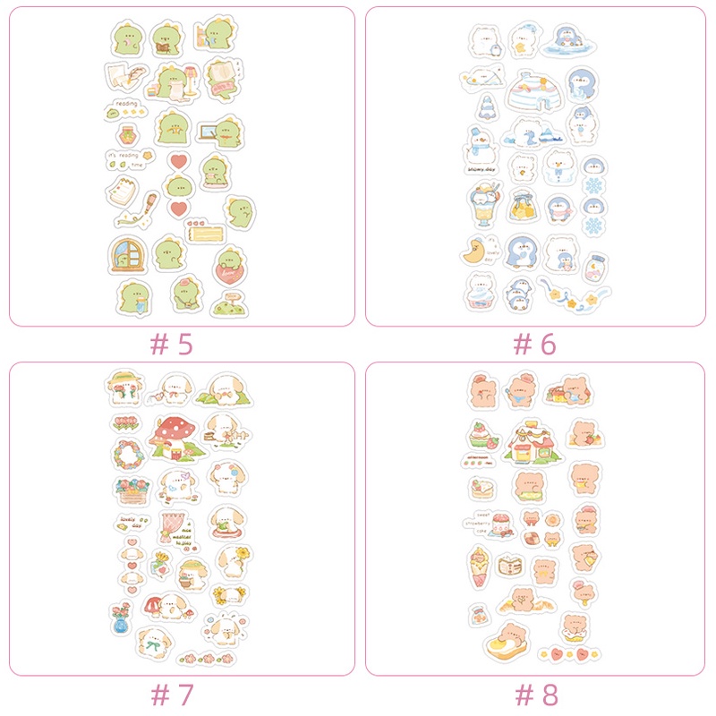 46pcs Stiker Motif Kartun Hewan Peliharaan Untuk Dekorasi