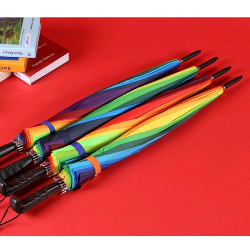 Payung pelangi jumbo 32cm /payung pelangi/payung jumbo