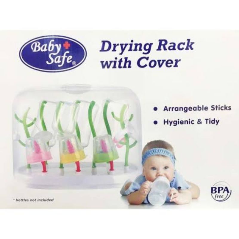 Baby Safe Drying Rack With Cover - Babysafe Dryingrack Bottle - Rak Pengering Botol Susu Bayi - Wadah Tempat Penyimpanan Susu Bayi DR0G DR05B DR05 DR002 DR006