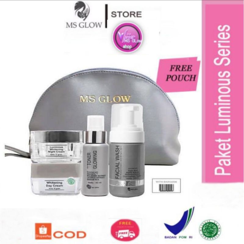 ms glow cantik skincare paket luminious