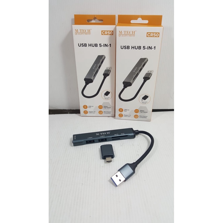 USB HUB 3.0 3PORT + OTG TYPE C 5 IN 1 CR50