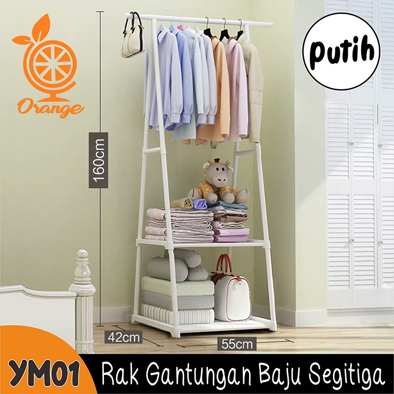 Stand Hanger gantungan Baju Stand hanger besi Triangle dan Kotak Rak Baju Serbaguna Minimalis Rack Storage Box Stand hanger kerucut WHFURNITURE