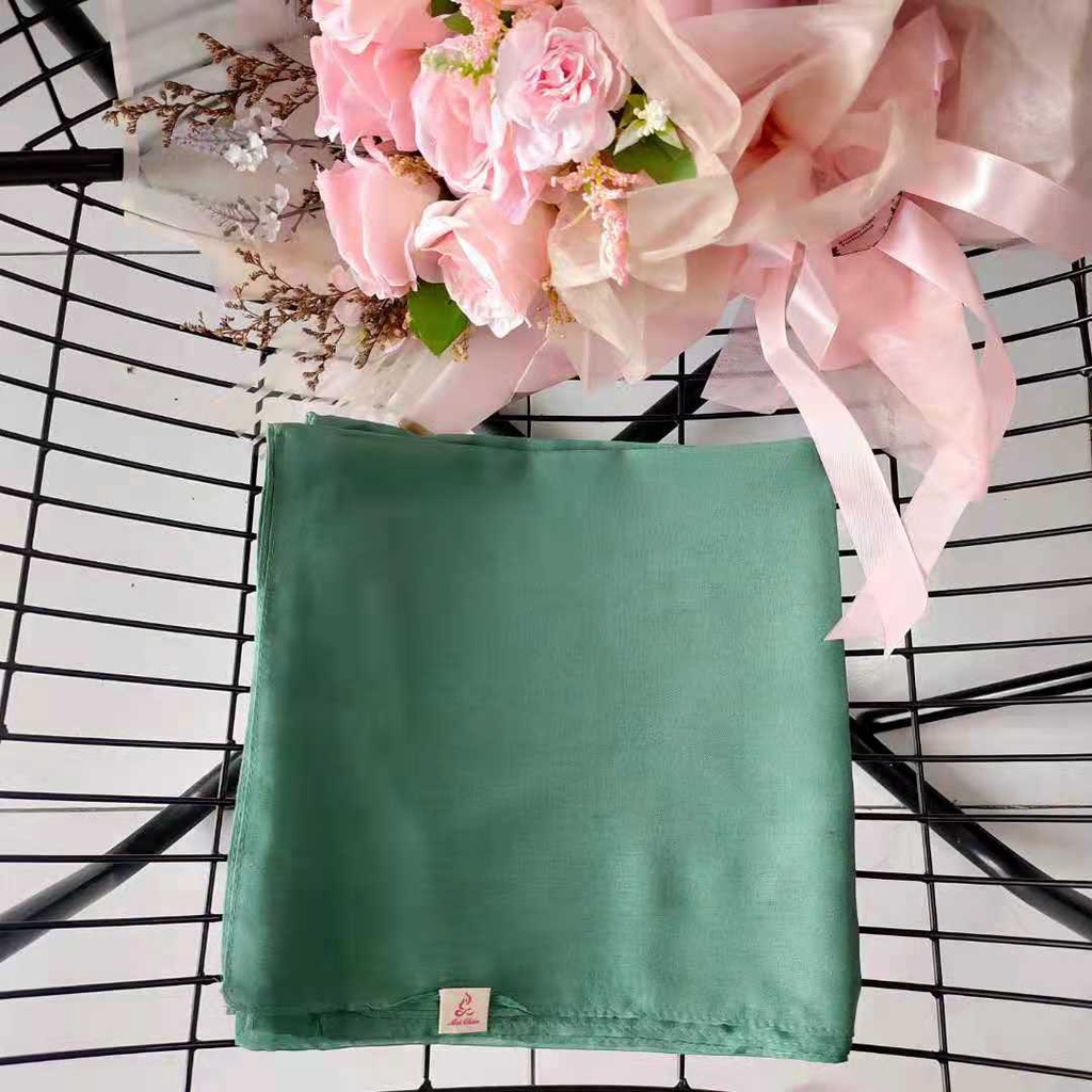 Murah Meichen Kerudung Hijab Paris Polos Segi Empat Jilbab Daily Basic Premium-Hijau Tosca Muda