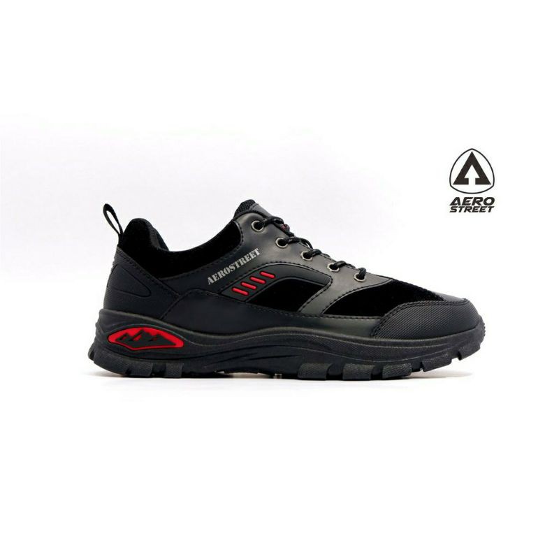 Aerostreet 40-43 Ormond Hitam  - Sepatu Sneakers Outdoor Pria Wanita Aero Street 21AA08