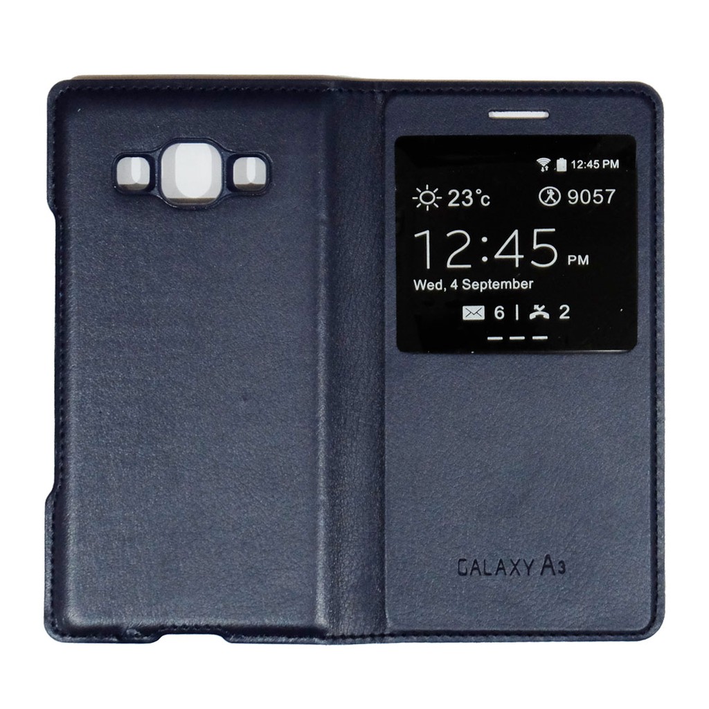 Sarung Leather Case Samsung A3 / Galaxy A3 / Flipcover View / Flipcover Kulit - Colour