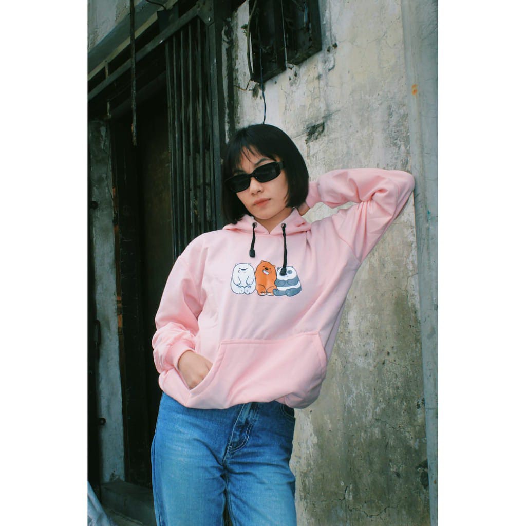Panda Lucu Sweater Hoodie / arn grosir / Wanita Murah Trendy-dusty