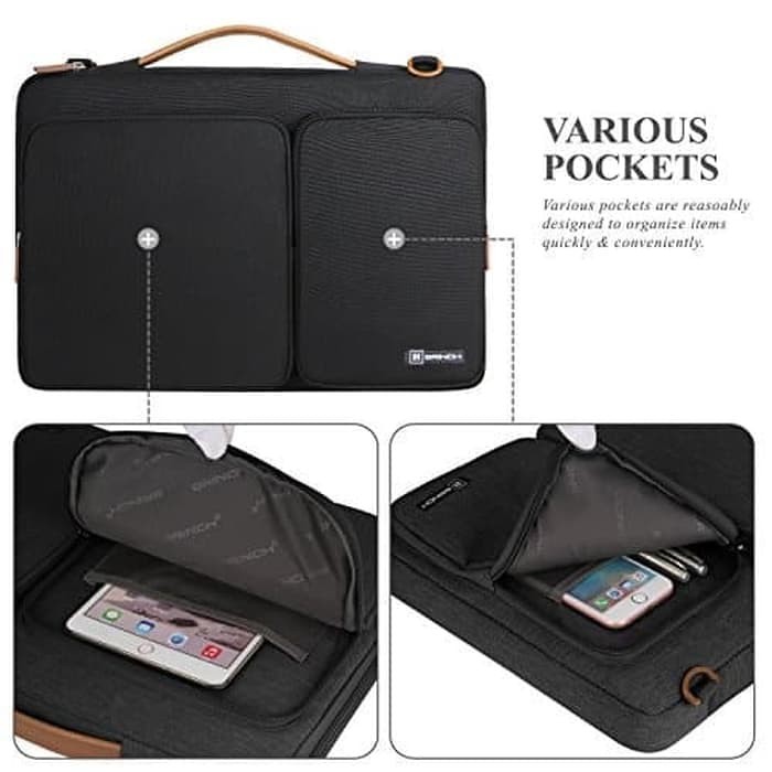 Tas Laptop /Macbook BRINCH Selempang Executive 15 16 inch black