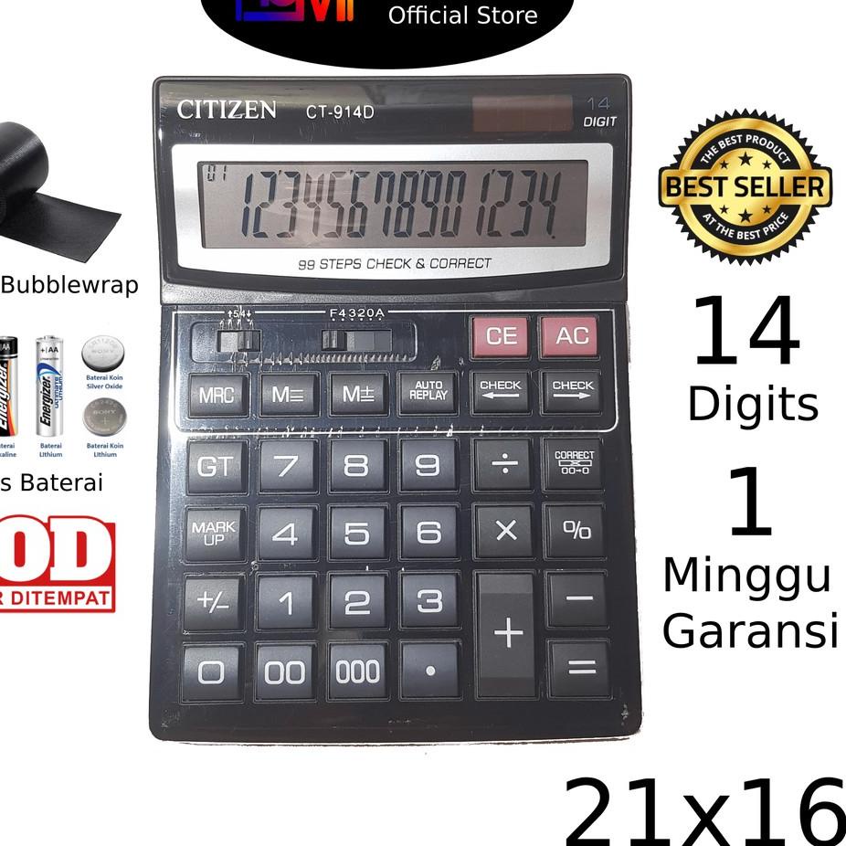 

[KODE WJVQH] BESAR ! Kalkulator Citizen 914D 14 digit - Kakulator Dagang / Kalkulator Check / Calculator Besar
