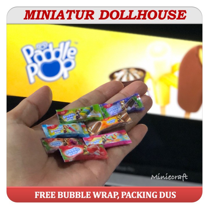 MINIATUR DOLLHOUSE ICE CREAM PADDLE POP PAJANGAN / MAINAN BONEKA BARBIE