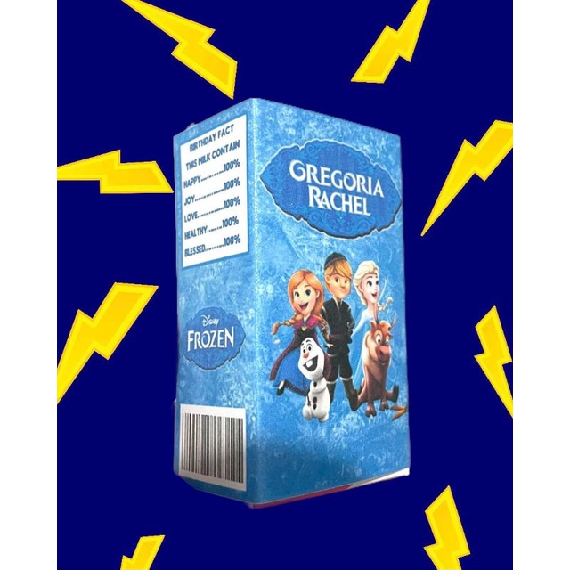 

Label Susu Kotak Ukuran 125 ml Tema Frozen