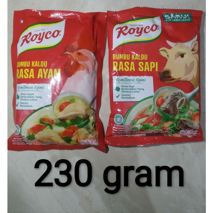 Jual Royco Bumbu Kaldu Kemasan Isi 230 Gram Rasa Ayam 230gram Dan Rasa ...