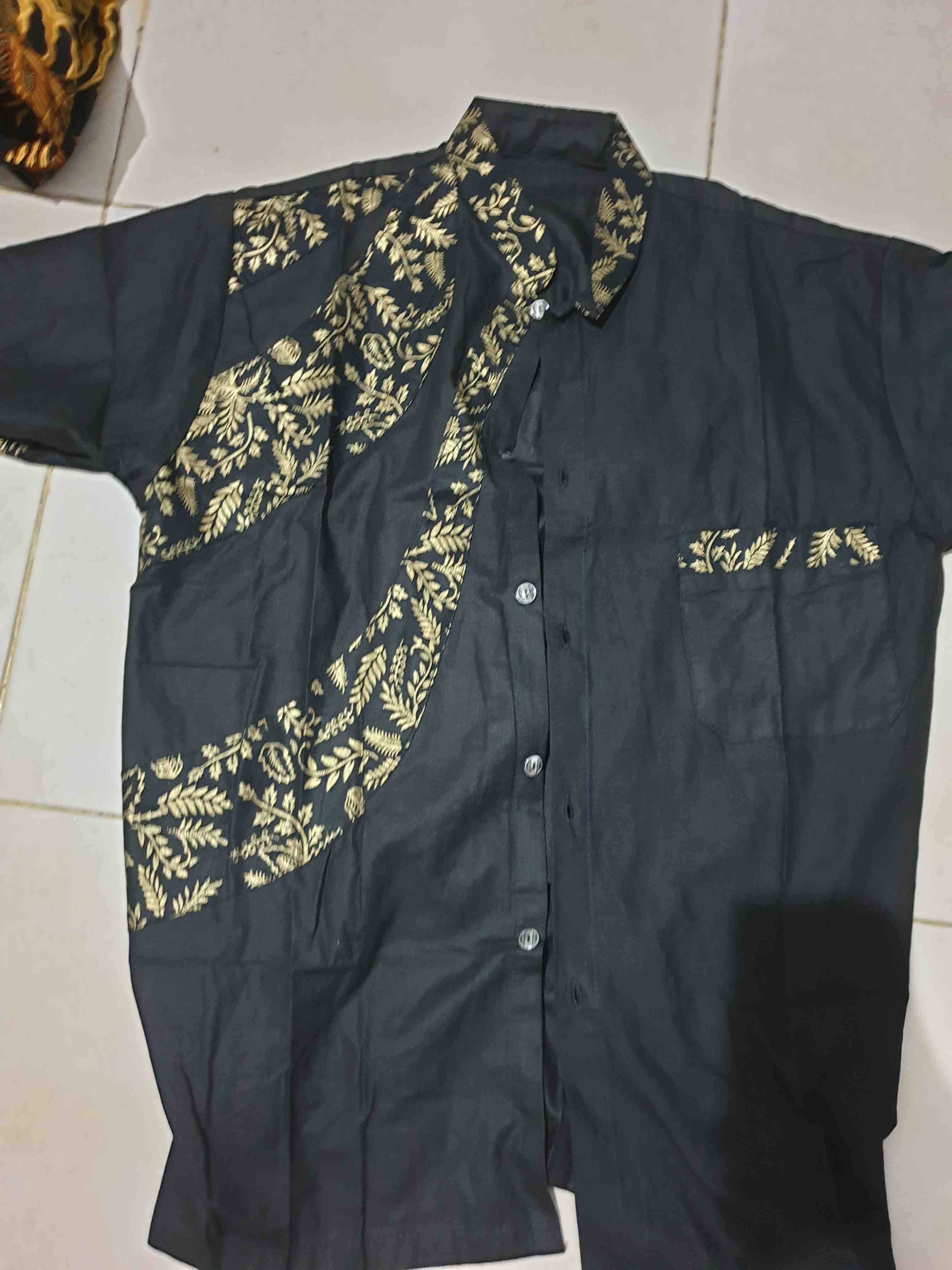 Bswart Batik Hrb026 Kenongo Hem Pendek Padi Pekalongan M L Xl Batik Pria Murah Modern Grosir