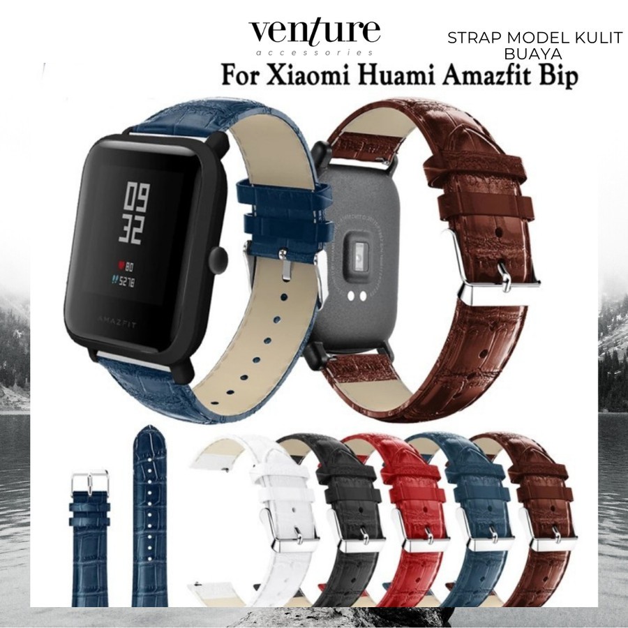 STRAP XIAOMI HUAMI AMAZFIT BIP GTS 20MM MODEL LEATHER KULIT BUAYA