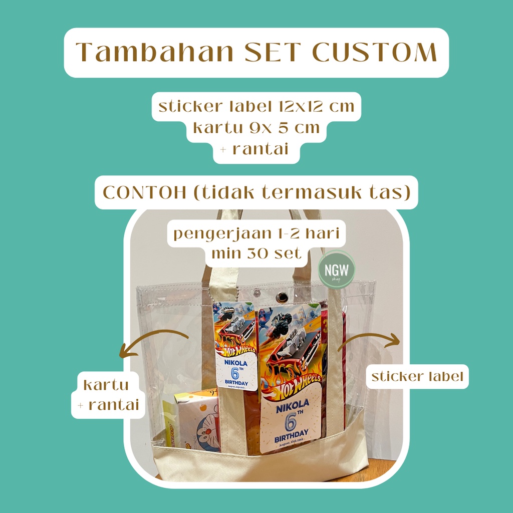 CUSTOM tambahan hampers label kartu dan rantai