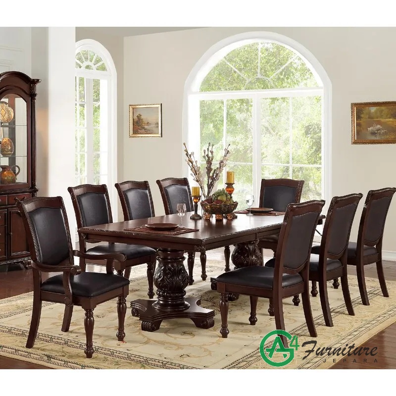 Meja Makan Mewah 8 Kursi Sandihord Kayu Jati