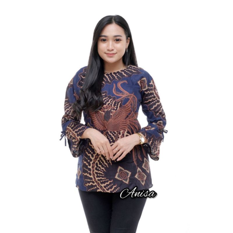 tey-17 Batik wanita ASJ SA HRB026 Kenongo Kemeja Tosca Pendek-005