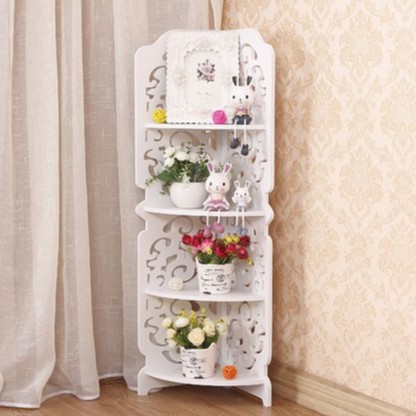 Rak Sudut Vintage DIY Dekorasi Susun Portable Shabby Chic Ruang Tamu Buku Kamar Pajangan GL249