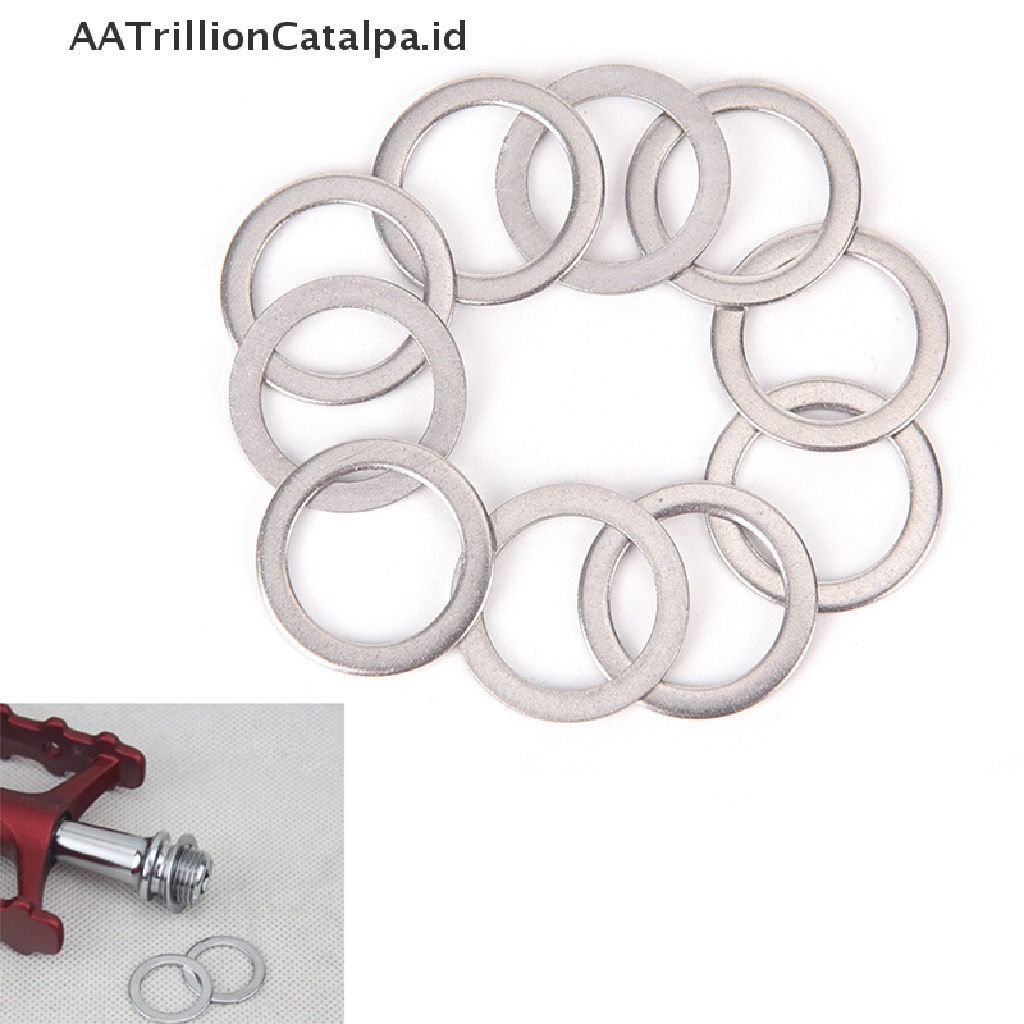 Aatrillioncatalpa 10Pcs Ring Washer Spacer Pedal Sepeda Bahan Stainless Steel