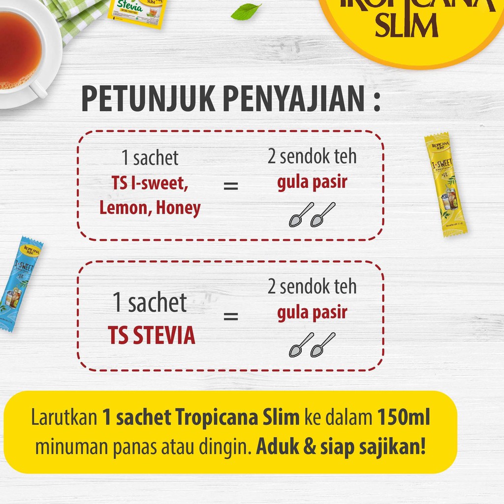 

(SUPER SALE) Tropicana Slim Sweetener I Sweet (25s x 2.5 gr) x 2 packs