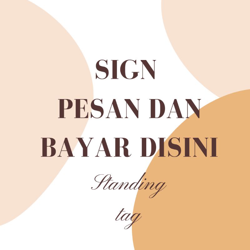 pesan dan bayar disini sign cafe / resto standing tag order and pay here