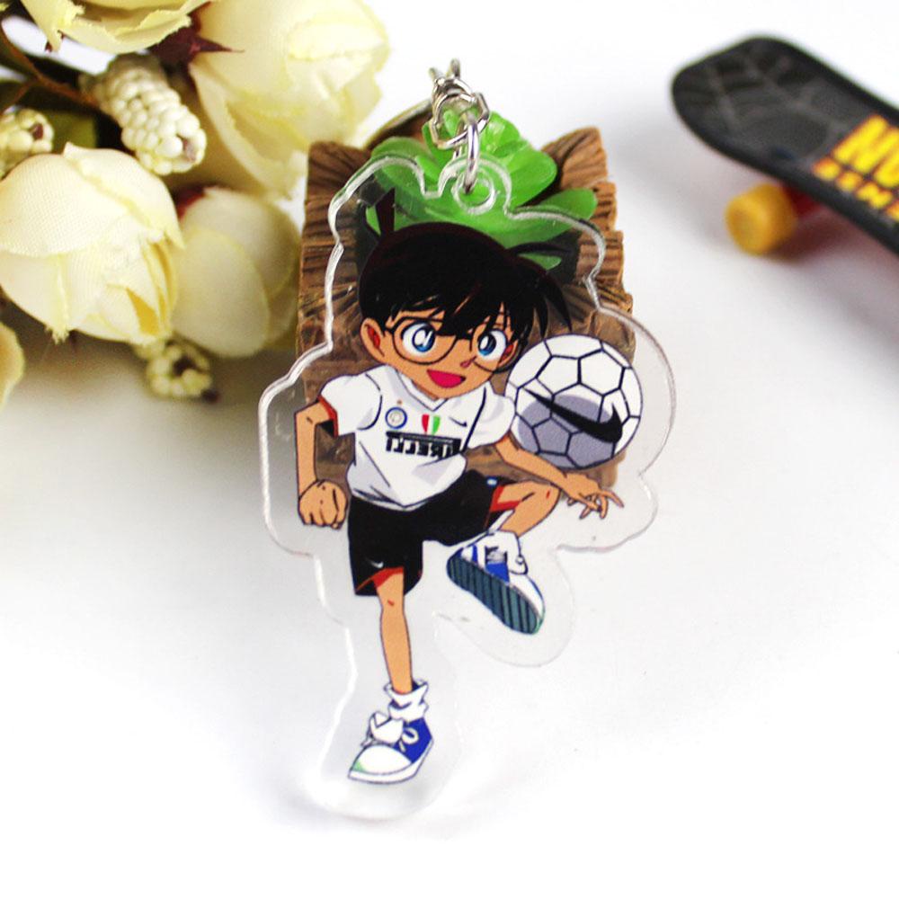 QUINTON Conan Gantungan Kunci Untuk Hadiah Anak Miniatur Detektif Conan Anime Jepang Darah Panas Anime Key Ring