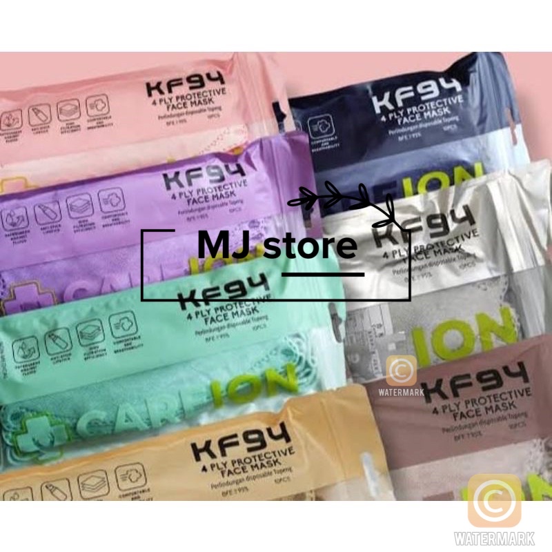 MASKER KF94 CAREION isi 10pcs ALL COLOUR (HARGA GROSIR)