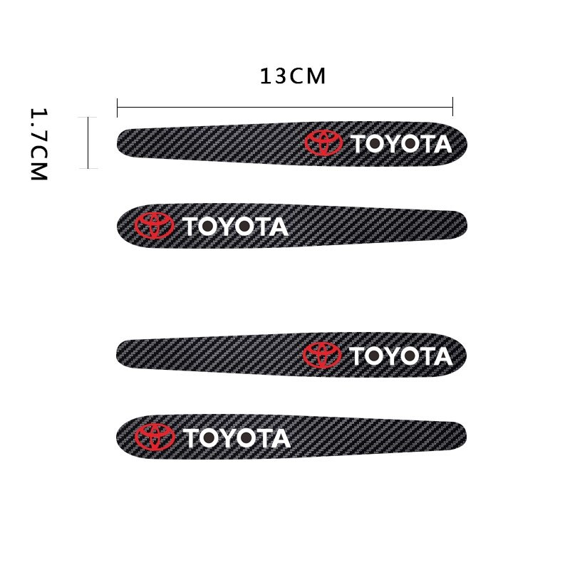 4 / 8Pcs Stiker Film Pelindung Handle Bahan Carbon fiber Untuk Toyota Wish Vios Avanza Fortuner Innova Camry Corolla