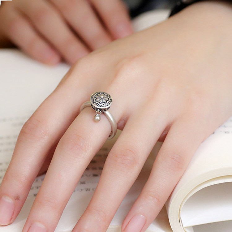 [HOT SALE]Unsex Six True Words Sliver Wide Ring / Adjustable  Stainless Steel Openning  Ring