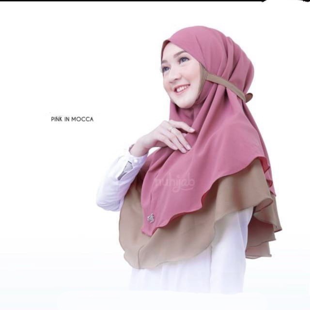 bergo bolak balik / bergo 2 warna / bergo 2 layer / bergo lilac / bergo susun / bergo maryam / Hijab