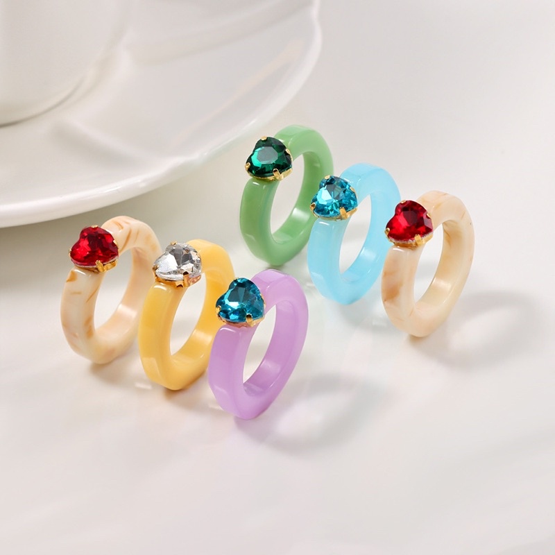 Alesha crystal resin statement ring