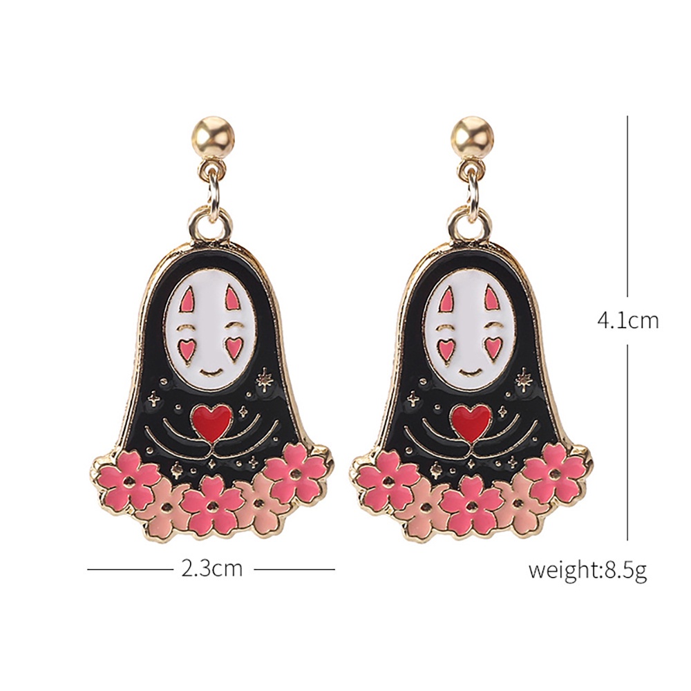 Needway  Women Drip Stud Earrings Creative Spirited Away Ghost Earrings Anime Earrings Fashion Personality for Fans Party Alloy Cartoon