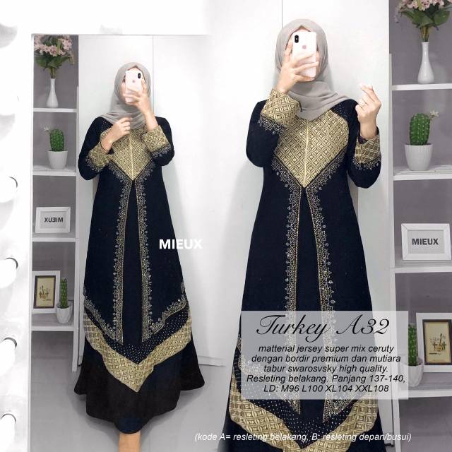 Turkey Abaya cantik mewah elegan syarii
