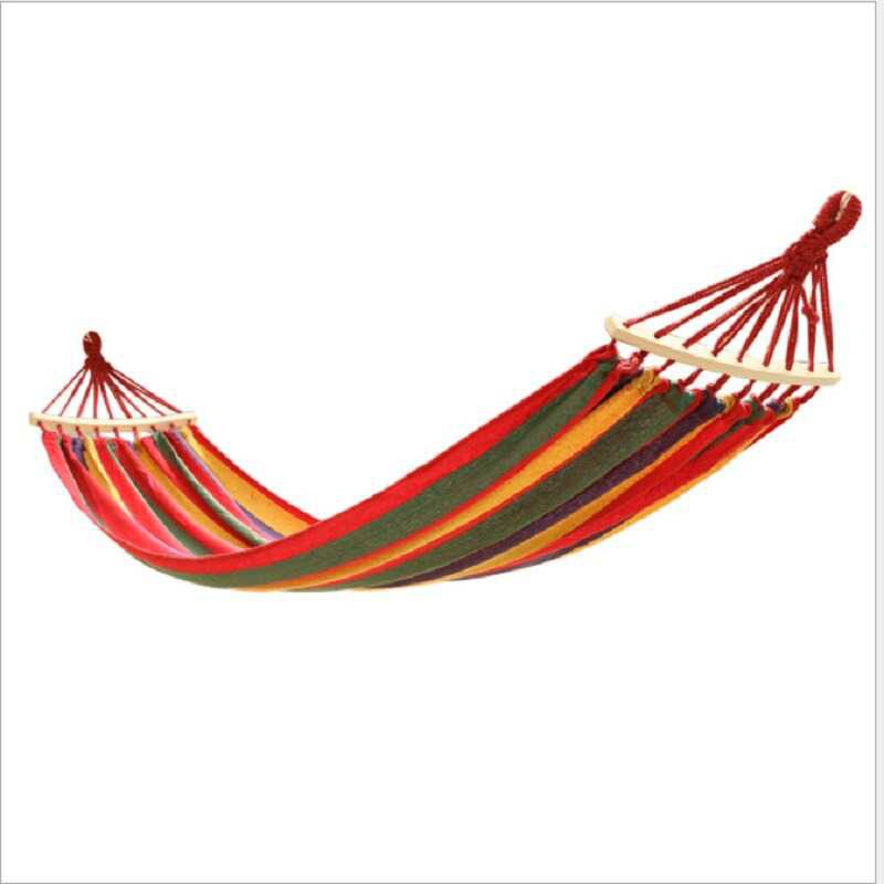 Hammock Tempat Tidur Gantung Canvas Anti Rollover Ayunan Folding Outdoor Hamock Portable Touring Camping Jelajah Alam