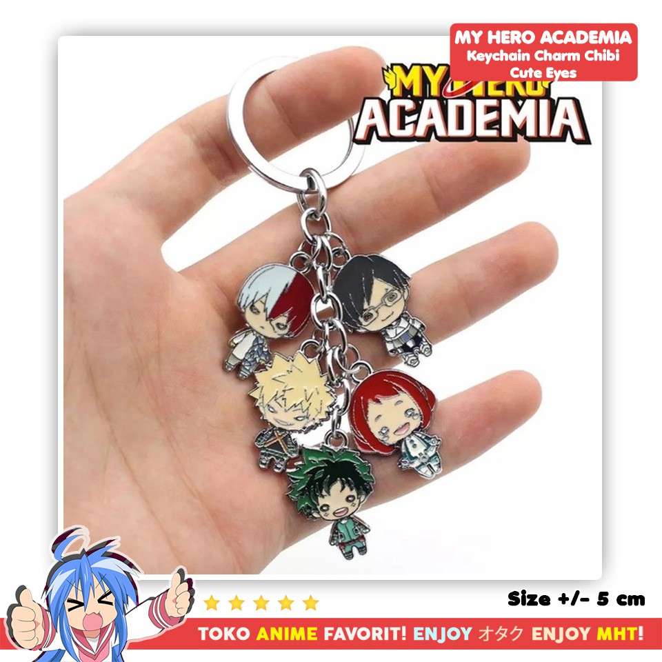 Gantungan Kunci Boku no Hero Academia Charm Set Of 5 : Cute Eyes Ver. Midoriya Bakugou Todoroki