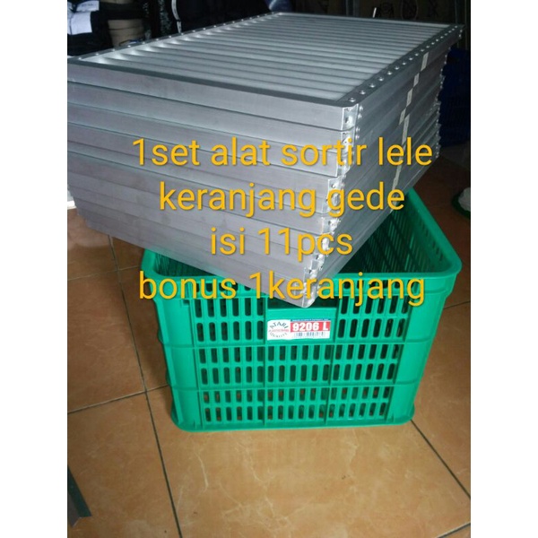1set bak sortir lele alat sortir ikan lele alumunium keranjang gede