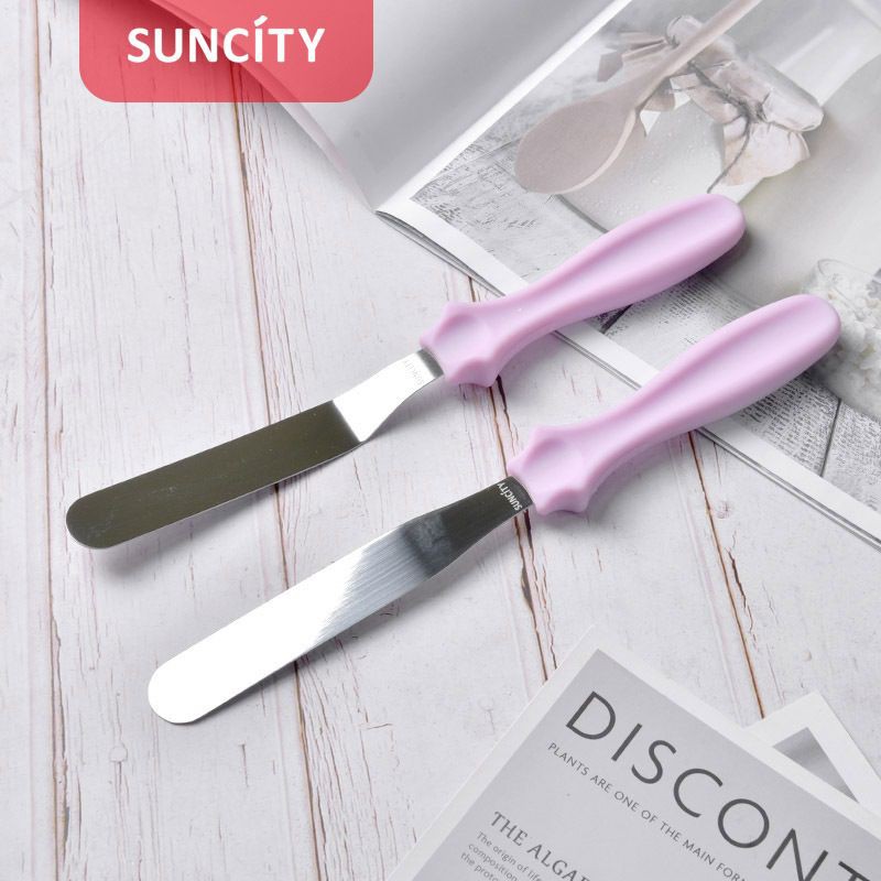 Suncity cream cake spatula set 2pcs / mouse spatula / stainless spatula