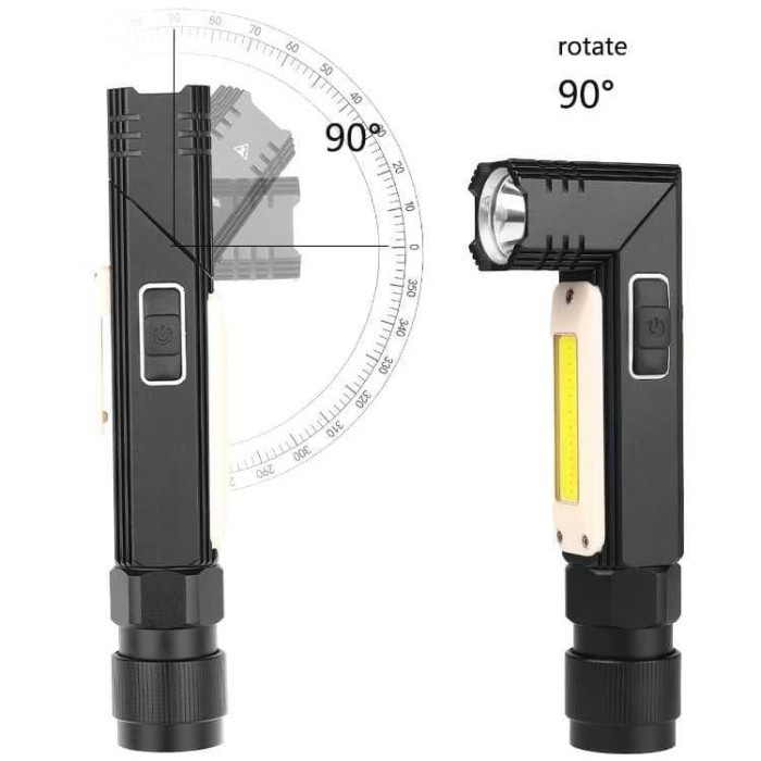 Senter Pocketman 3 LED Rotatable XPG+COB 10000 Aluminium