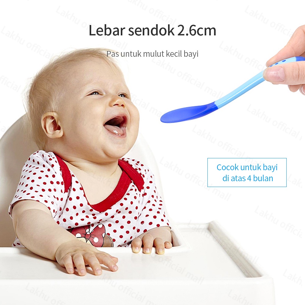 Lakhu sendok bayi sensor panas/sendok makan bayi silicone bpa free