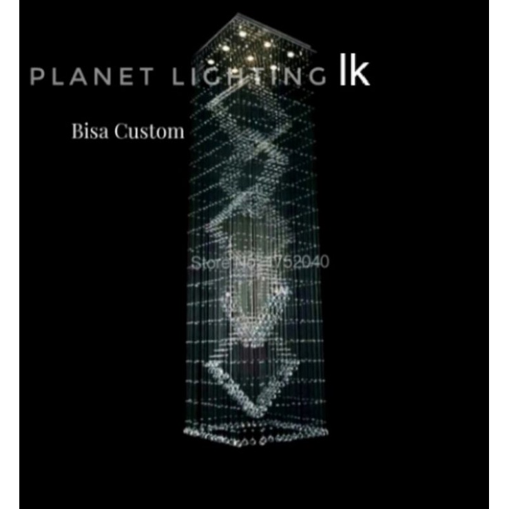 lampu hias plafon/lampu void/lampu hias kristal kotak D80