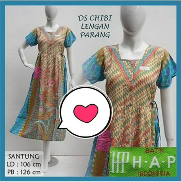 Daster batik HAP chibi lengan pendek oleh oleh Jogja solo Pekalongan baju tidur hamil busui