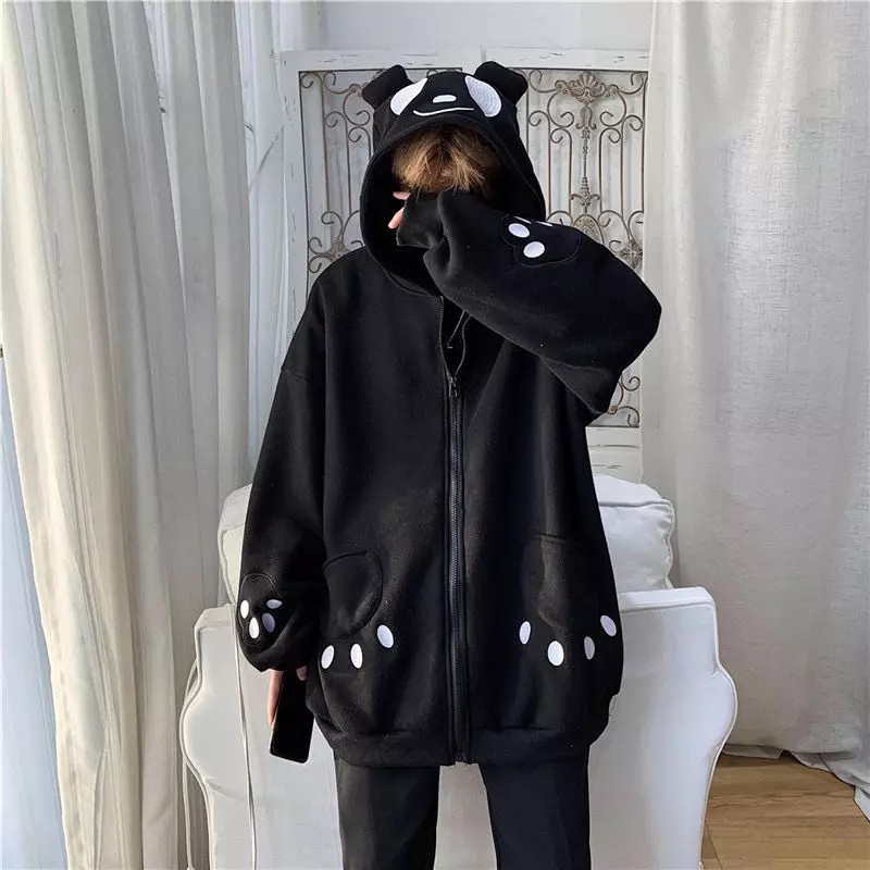 Back Pocket Panda Jaket Lucu Kawaii Harajuku