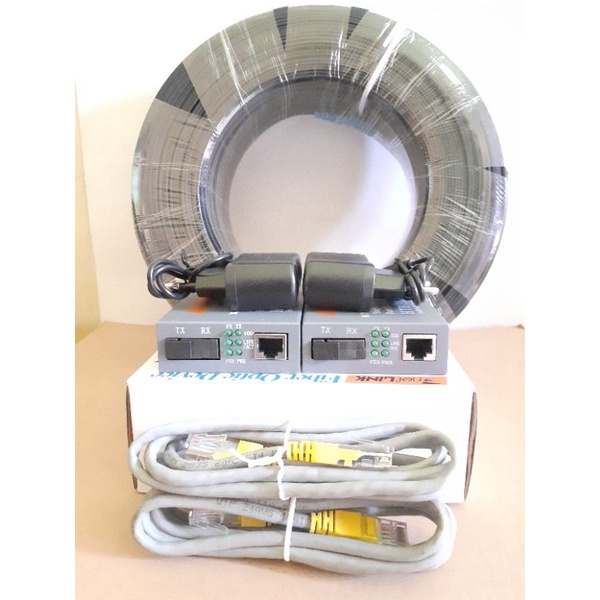 paket htb netlink 1 set AB dan kabel fiber optik dropcore precon sc upc panjang 400 m siap pakai